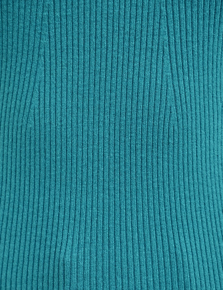Teal Sweetheart Knitted Short Sleeve Top