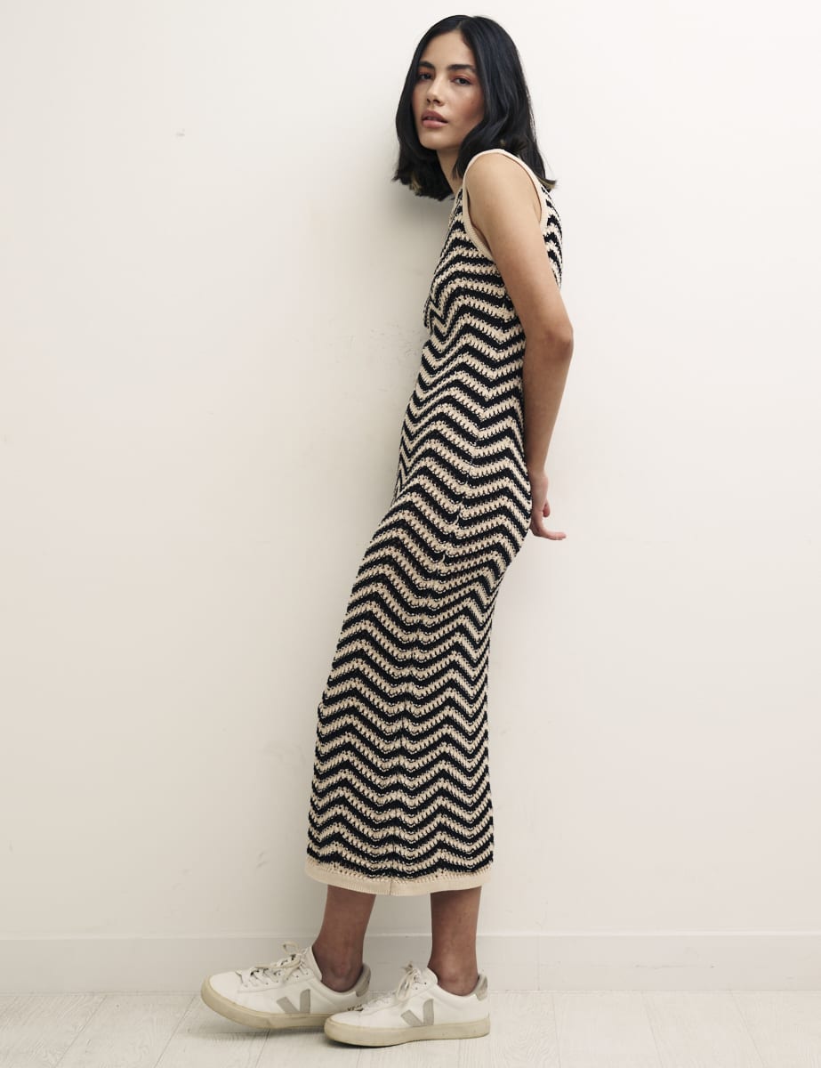 Chevron Racer Midi Dress