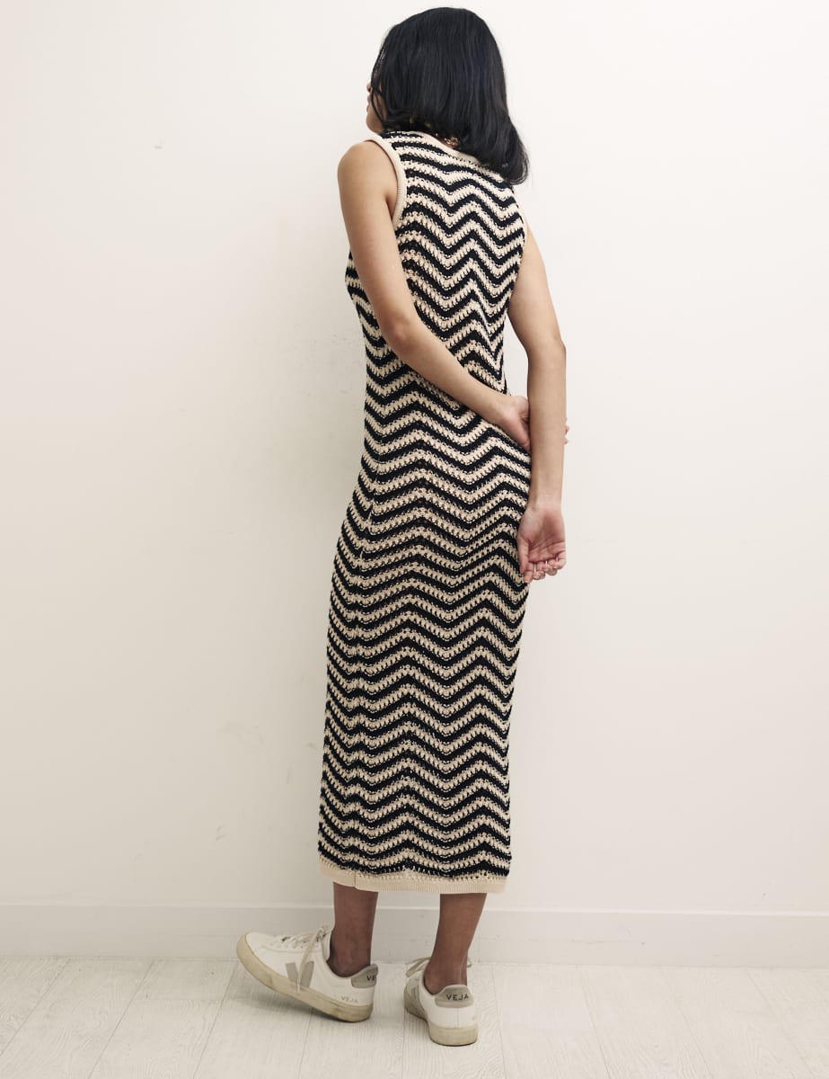 Chevron Racer Midi Dress