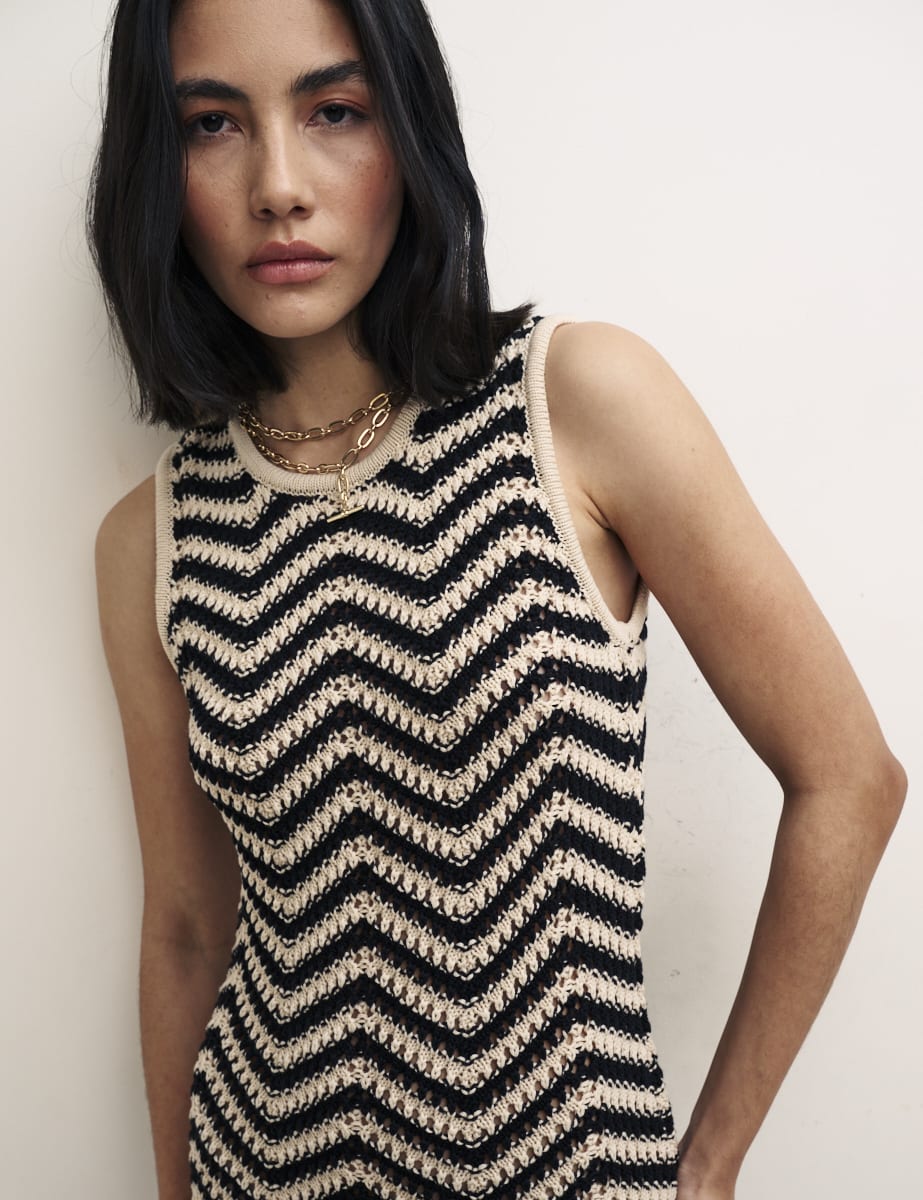 Chevron Racer Midi Dress