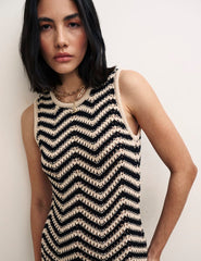 Chevron Racer Midi Dress