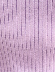 Purple Collar Ribbed Knit Top