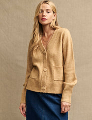 Camel Pocket Detail Knitted Cardigan