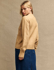 Camel Pocket Detail Knitted Cardigan