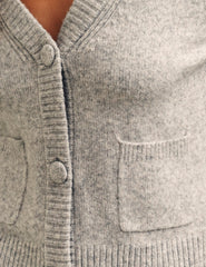 Grey Pocket Detail Knitted Cardigan
