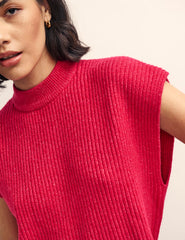 Pink Oversized Knitted Vest