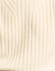 Cream Funnel Neck Rib Oversized Knitted Tabard