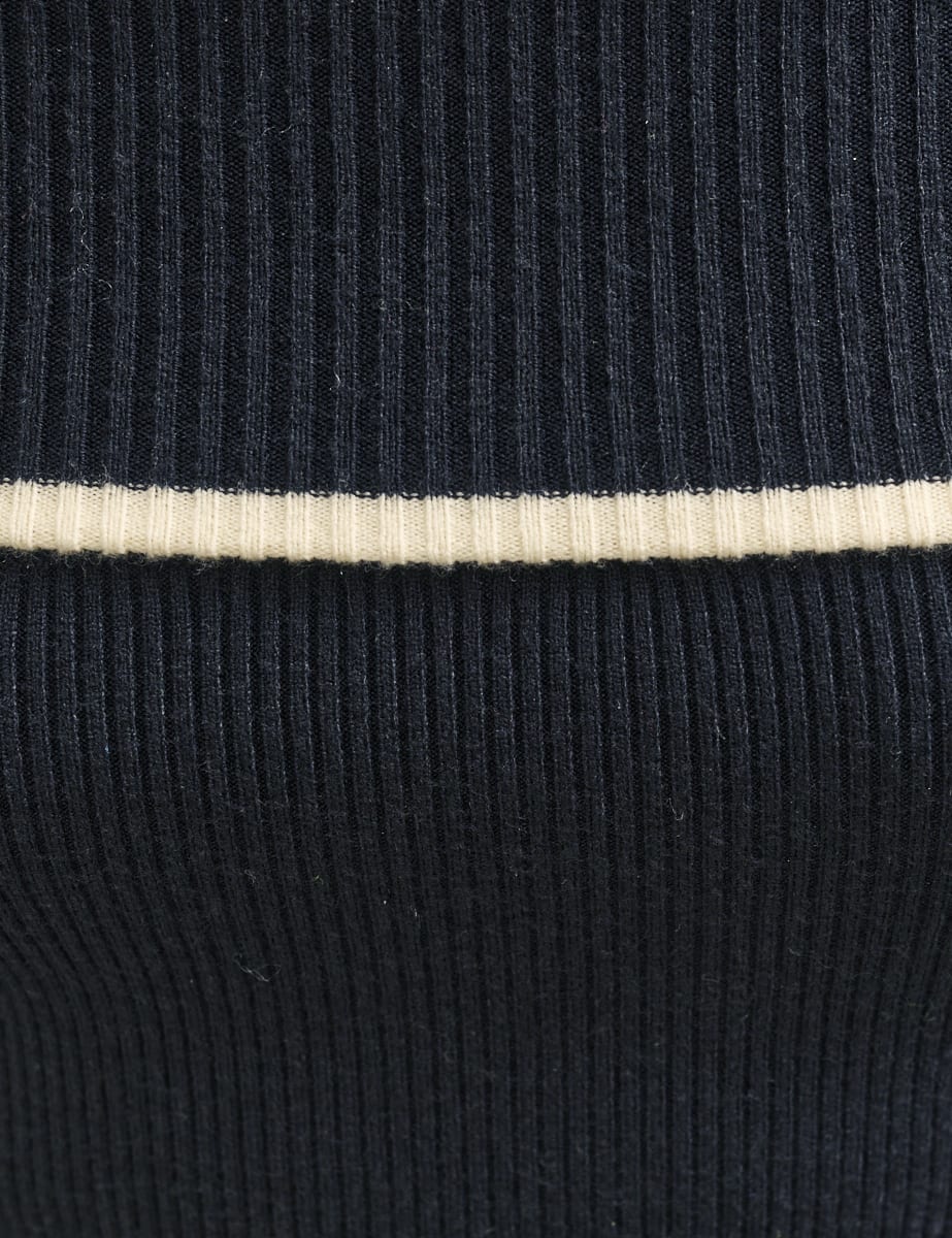 Black Bardot Knitted Midi Dress