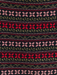 Pink and Red Jacquard Knitted Mini Skirt