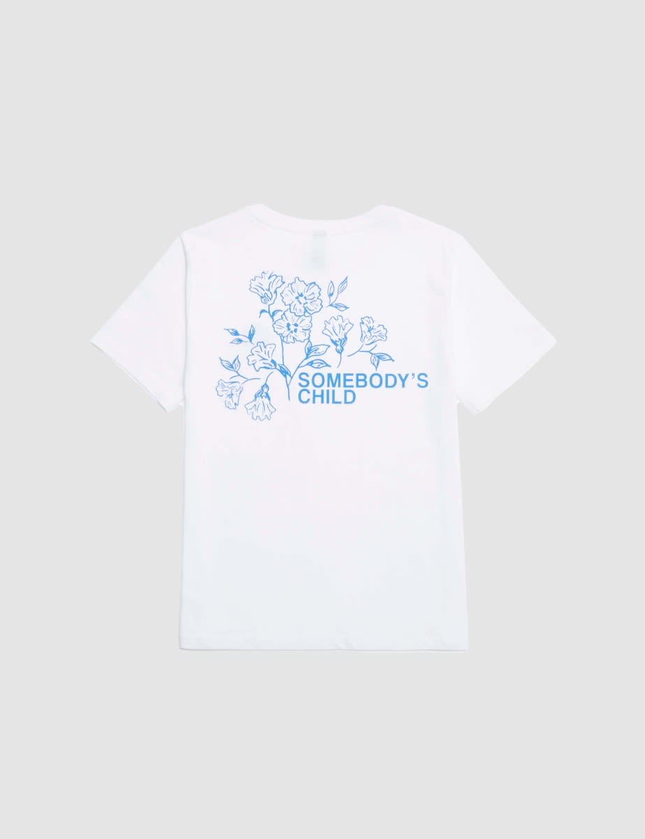 White Somebody's Child Blue Floral T-Shirt