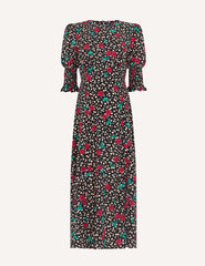 Green Nadia Cherry Maternity Luna Midi Dress