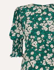 Green Millie Floral Maternity Luna Midi Dress