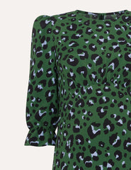 Violet Animal Green Maternity Selena Midi Dress