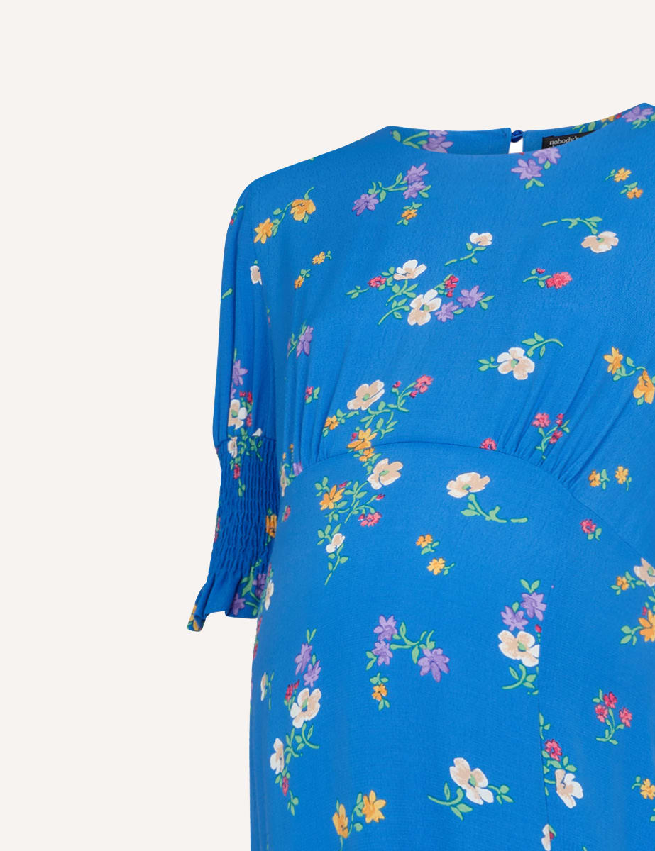 Maternity Blue Floral Luna Midi Dress