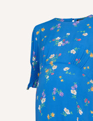 Maternity Blue Floral Luna Midi Dress