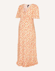 Maternity Cream Wildflower Printed Dalia Midi Dress