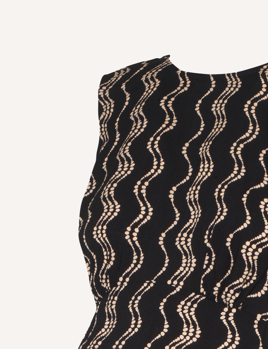 Maternity Black Wave Print Devi Maxi Dress