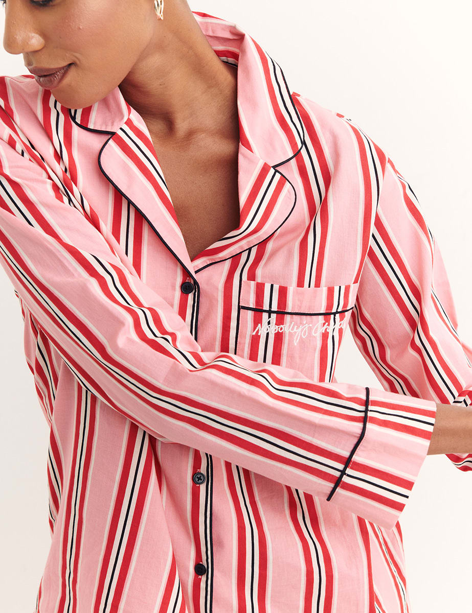 Pink Harry Stripe Long Sleeve Long Leg PJ Set
