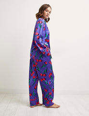 Sahara Floral Purple Long Sleeve Revere Trouser PJ Set