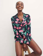 Fearne Cotton Sahara Floral Black Revere Short PJ Set