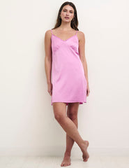 Pink Satin Short Cami Nightdress