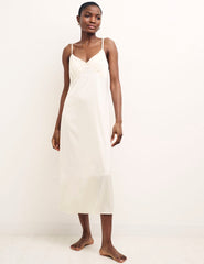 Cream Gathered Bust Midi Cami Nightdress