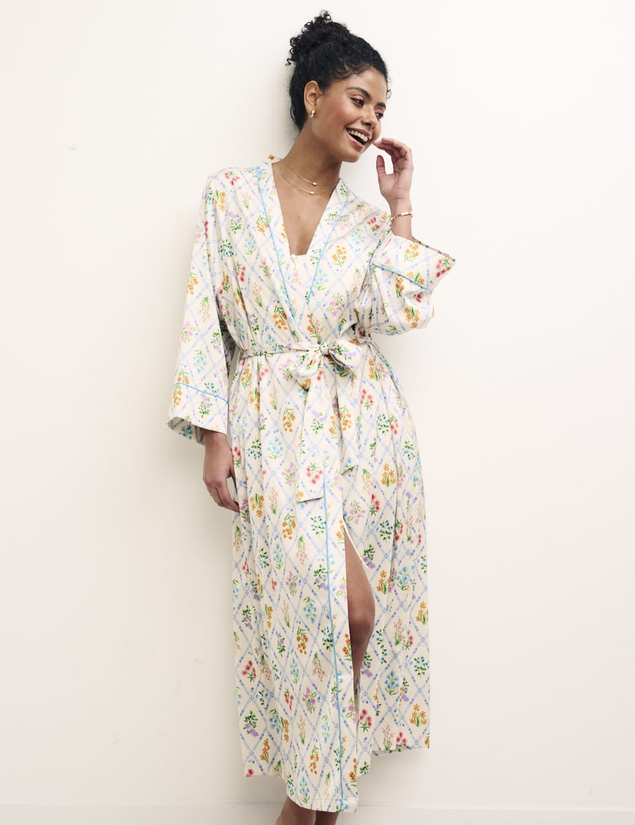Floral Satin Pyjama Robe