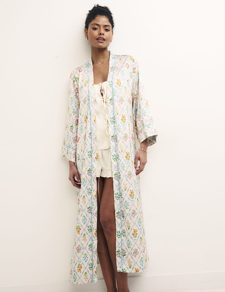 Floral Satin Pyjama Robe