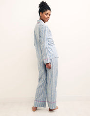 Blue Floral Long Sleeve Revere Pyjamas