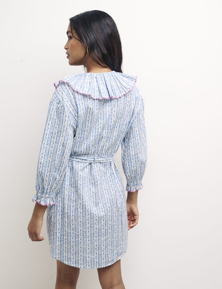 Floral Tie Waist Mini Nightshirt