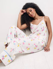 White Floral Cami Top & Trouser Pyjama Set