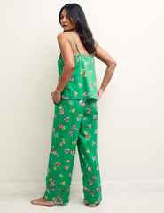 Green Floral Cami Top & Trouser Pyjama Set