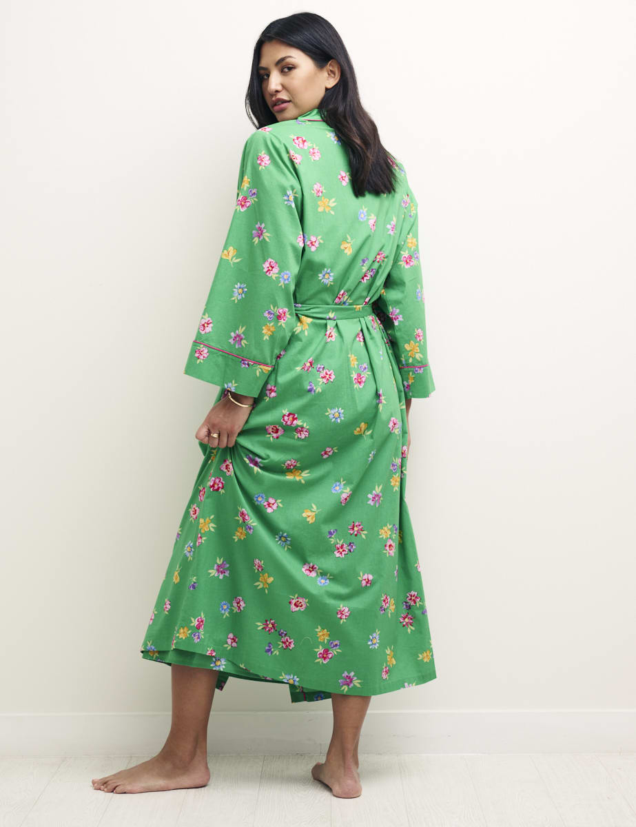 Green Floral Dressing Gown Robe