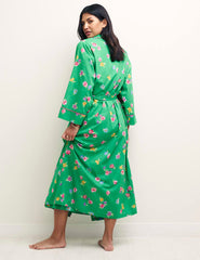 Green Floral Dressing Gown Robe