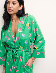 Green Floral Dressing Gown Robe
