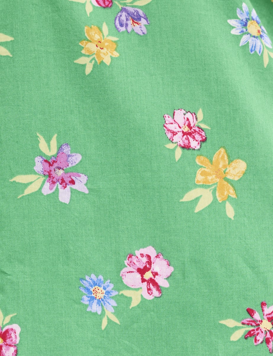 Green Floral Gathered Bust Midi Cami Nightdress