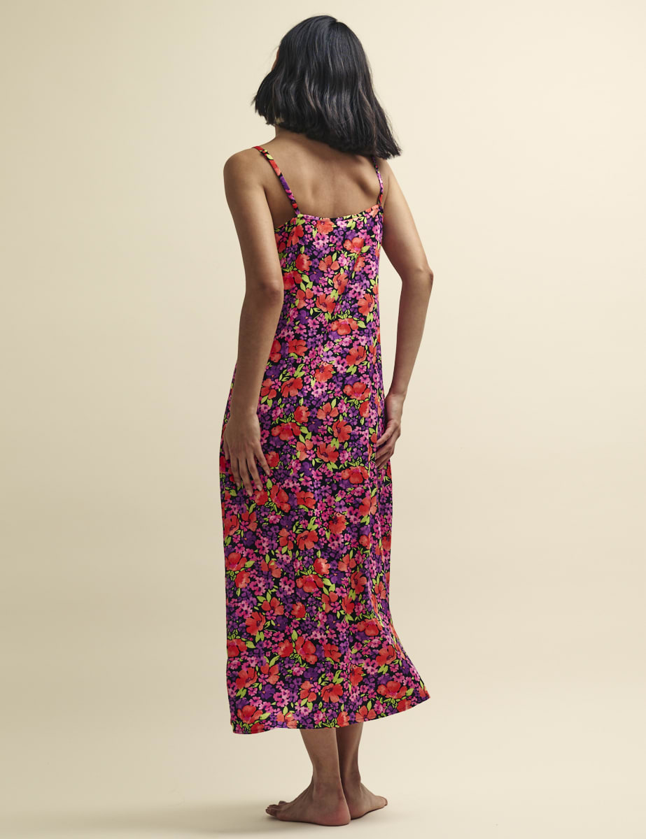 Bright Floral Slip Midi Nightdress