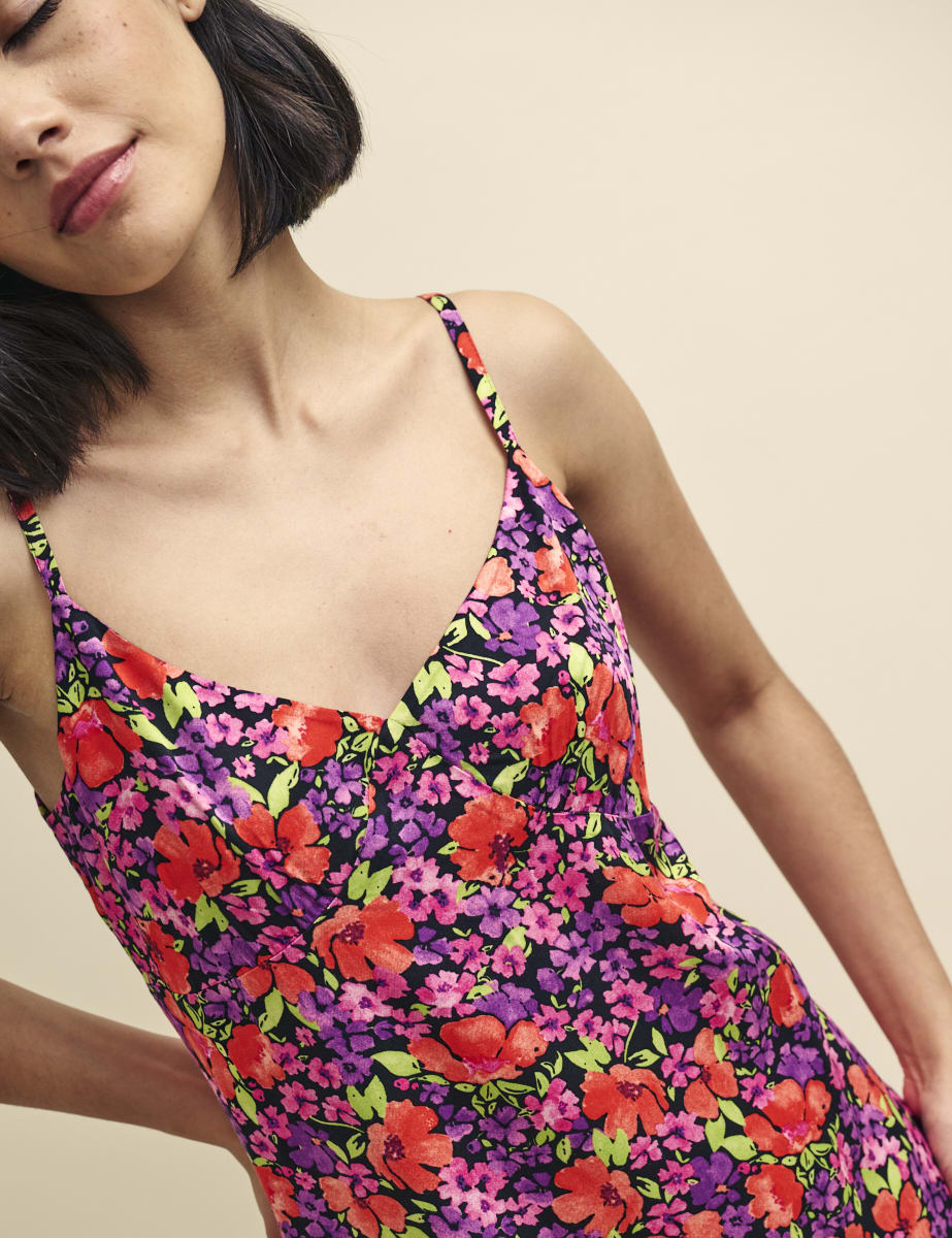 Bright Floral Slip Midi Nightdress