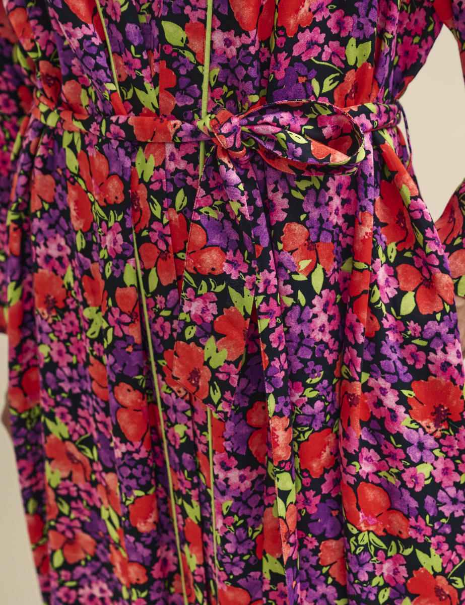 Bright Floral Pyjama Dressing Gown Robe