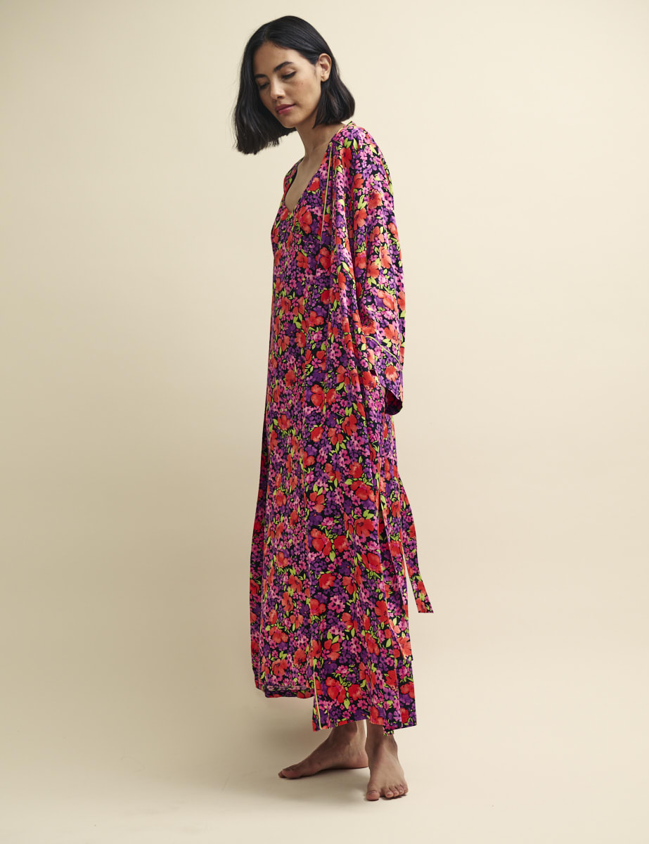 Bright Floral Pyjama Dressing Gown Robe