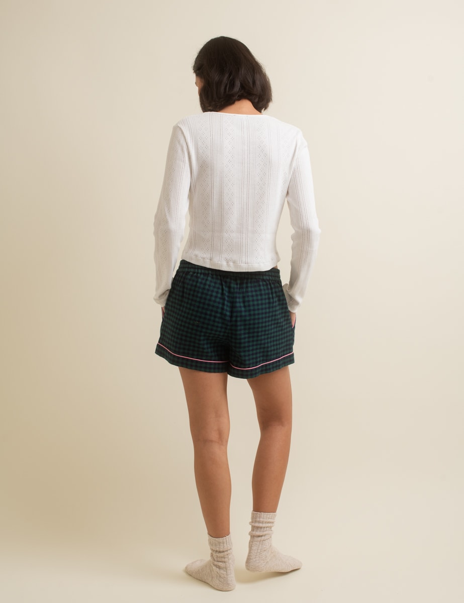 Green Check Pyjama Shorts