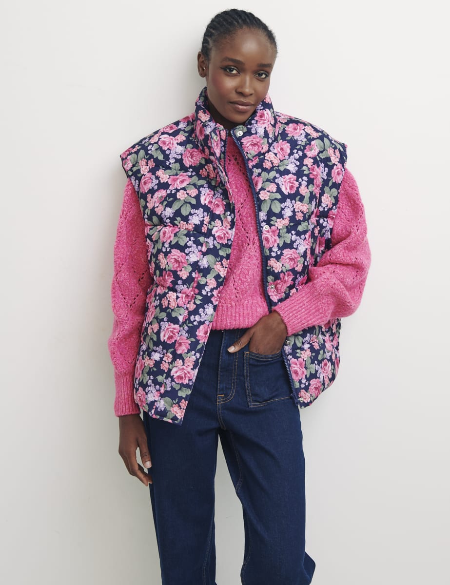 Fearne Cotton Kelly Floral Kelly Quilted Short Gilet