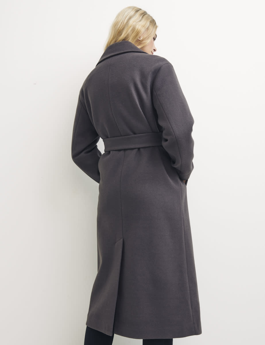 Brown Holly Long Belted Wrap Coat