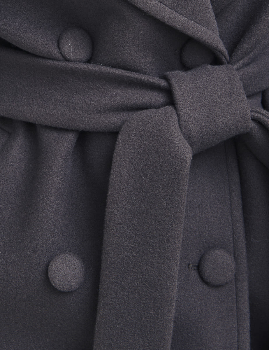 Brown Holly Long Belted Wrap Coat