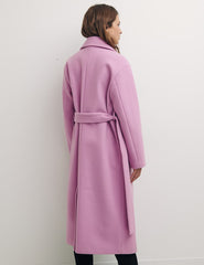 Lilac Holly Long Belted Wrap Coat