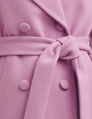 Lilac Holly Long Belted Wrap Coat