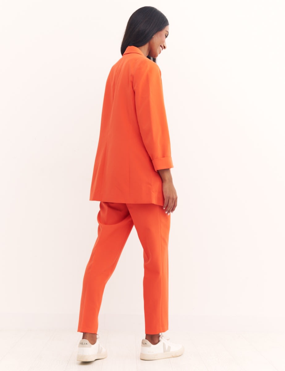 Orange Tailored Relaxed Boyfriend Blazer