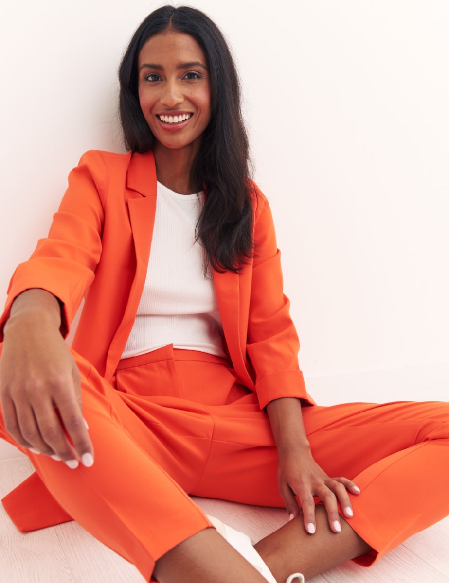 Orange Tailored Relaxed Boyfriend Blazer