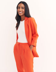 Orange Tailored Relaxed Boyfriend Blazer