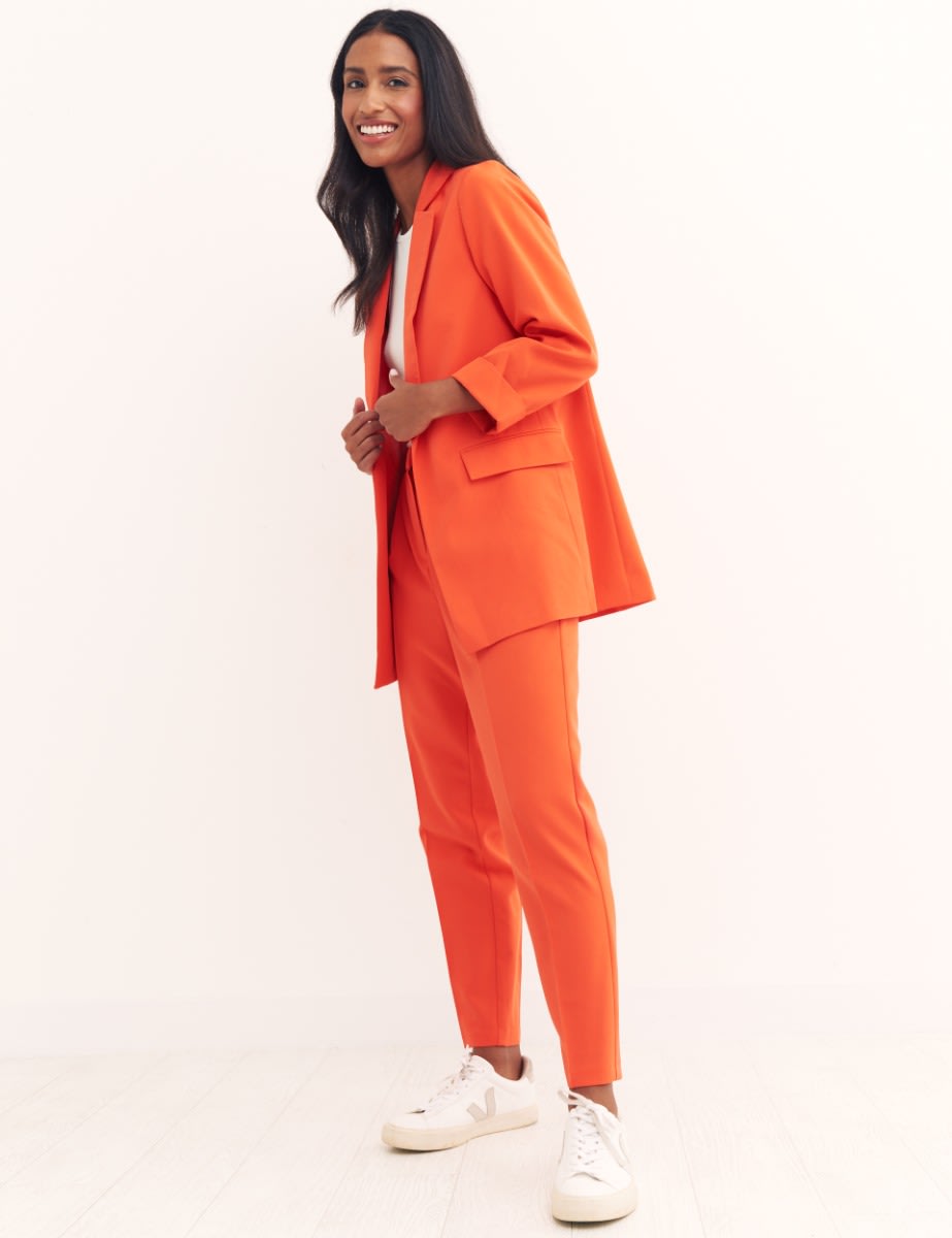 Orange Tailored Relaxed Boyfriend Blazer